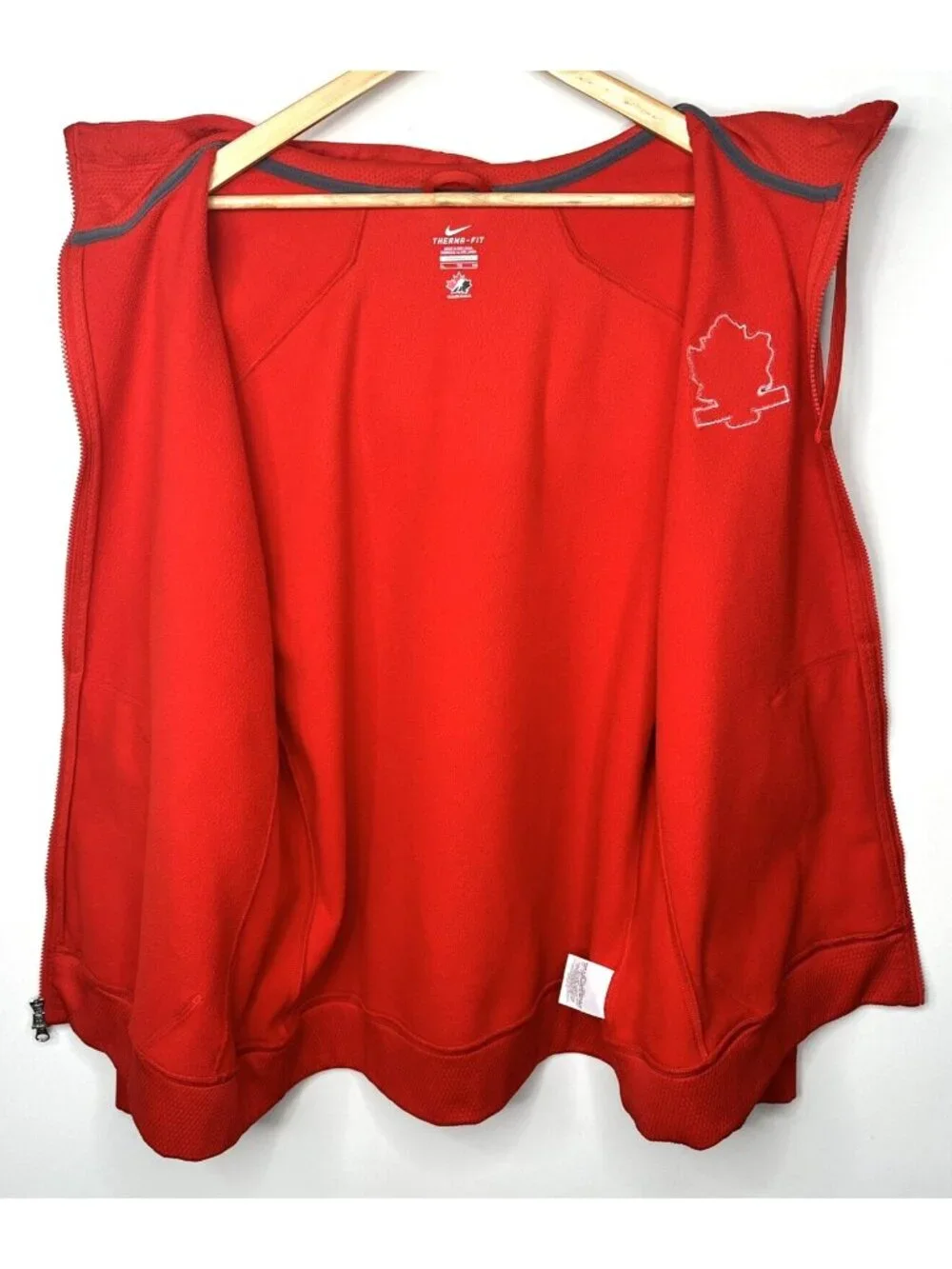 Nike Team Canada Hockey Hoodie Mens XL Therma-FIT Full Zip 100 Years Olympic Red